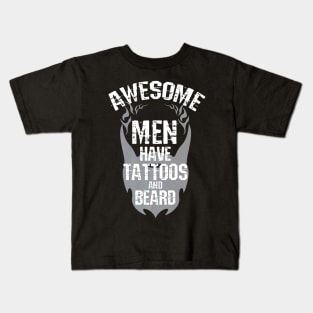 Cool Men Have Tattoos And Beard Tattoo Addict Kids T-Shirt